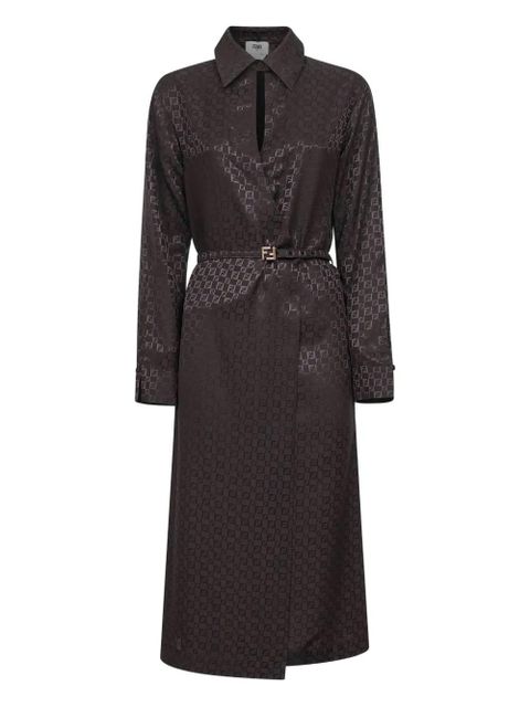 FENDI FF-logo jacquard belted dress - Brown - zdjęcie produktu nr 1
