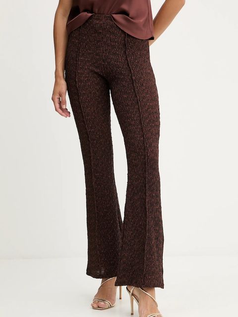 Guess spodnie NALENY damskie kolor brązowy dzwony high waist W5YB72 KCYE2 - zdjęcie produktu nr 1