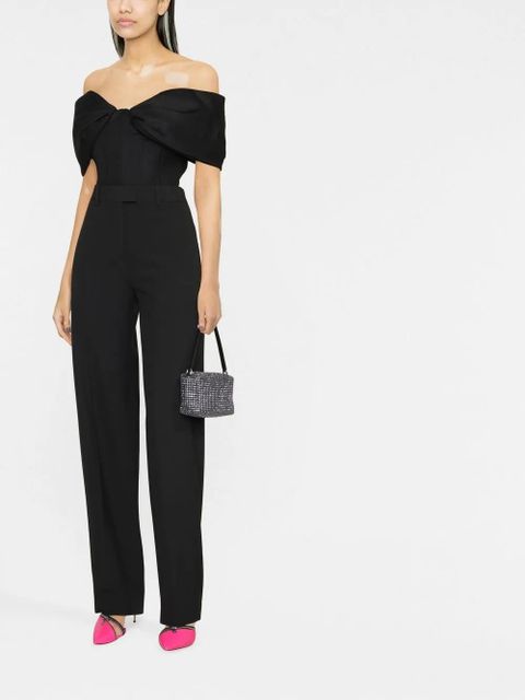 The Attico high-waisted wide-leg trousers - Black