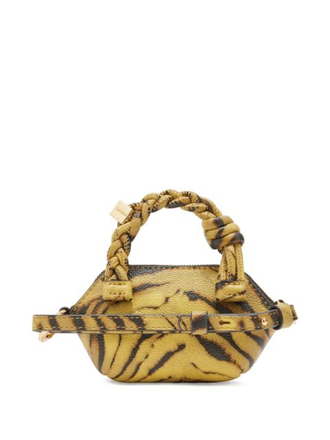 GANNI tiger-print twisted-handle mini bag - Yellow - zdjęcie produktu nr 2