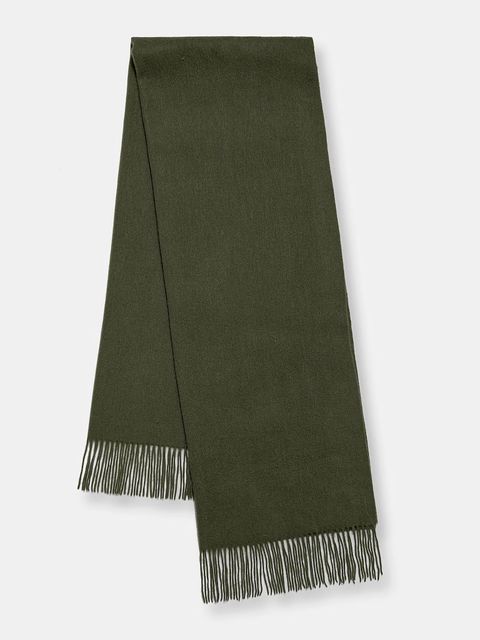 Answear.LAB szal wełniany damski kolor zielony gładki