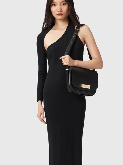 AllSaints torebka skórzana ETTA kolor czarny W295XD