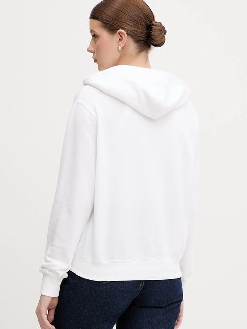 Polo Ralph Lauren bluza damska kolor biały z kapturem gładka 211971693