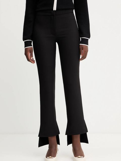 Simona Corsellini spodnie damskie kolor czarny proste medium waist A25CPPA00701 - zdjęcie produktu nr 1