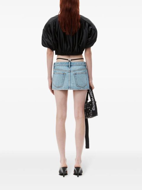 Alexander Wang strap-detail low-rise denim skirt - Blue
