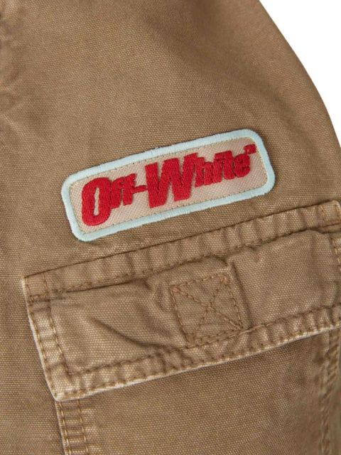 Off-White zipped frayed-hem dress - Brown