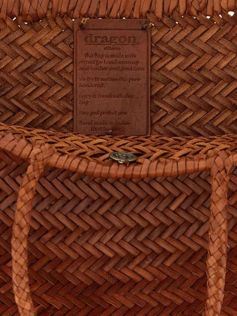 DRAGON DIFFUSION large Bamboo Triple Jump chevron-weave shoulder bag - Brown