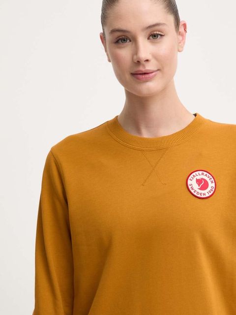 Fjallraven bluza bawełniana 1960 Logo damska kolor pomarańczowy z aplikacją
