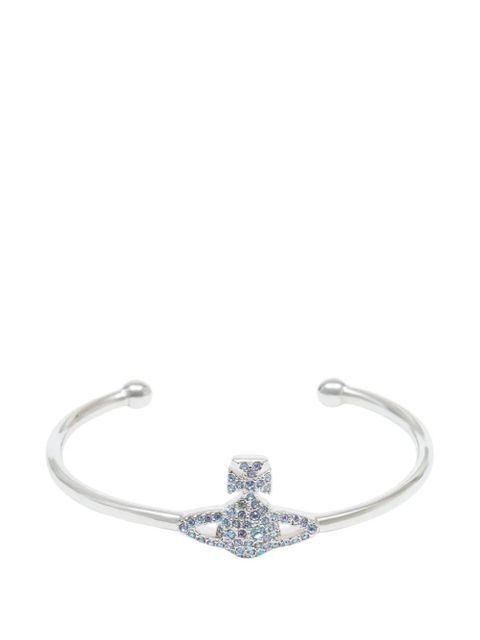 Vivienne Westwood Grace crystal-embellished Orb bangle - Silver - zdjęcie produktu nr 2