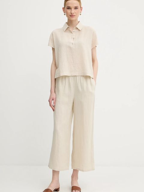 United Colors of Benetton bluzka damska kolor beżowy gładka 5ONVDQ0BQ