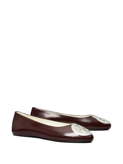 Tory Burch logo-plaque ballet flats - Brown