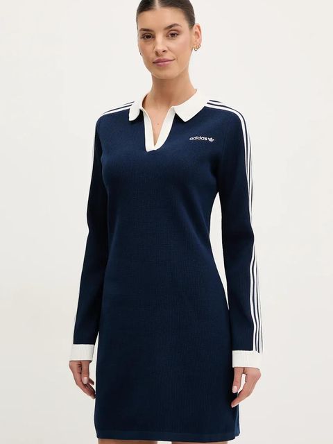 adidas Originals sukienka POLO DRESS kolor granatowy mini dopasowana JC7690 - zdjęcie produktu nr 1