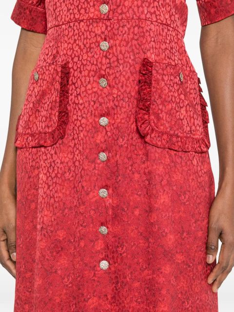Alessandra Rich buttoned midi dress - Red