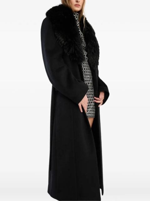 ROTATE BIRGER CHRISTENSEN faux-fur-collar coat - Black