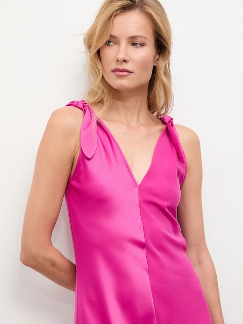 Answear.LAB sukienka kolor różowy maxi prosta