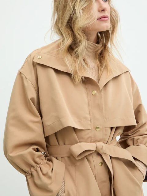 Answear.LAB płaszcz damski kolor brązowy przejściowy