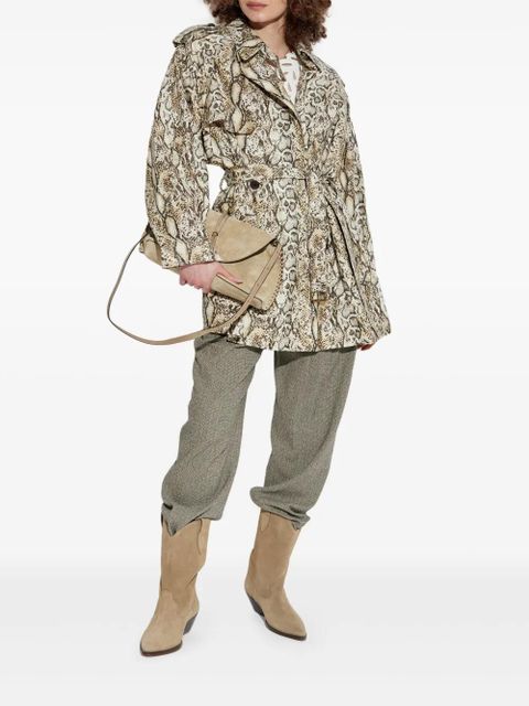 ISABEL MARANT snakeskin-effect trench coat - Neutrals - zdjęcie produktu nr 2