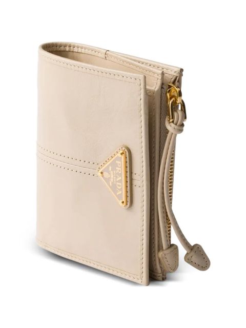 Prada small leather wallet - Neutrals