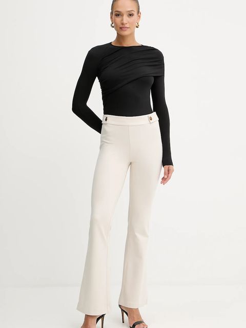 Guess spodnie MAELICE damskie kolor beżowy dzwony high waist W5YB0I KCMU2 - zdjęcie produktu nr 2