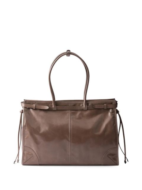 Prada Bonnie leather tote bag - Brown - zdjęcie produktu nr 2