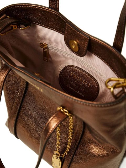 TWINSET detachable chain-detail tote bag - Brown