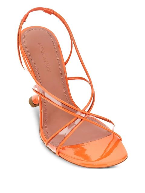 Amina Muaddi 90mm leather heeled pumps - Orange - zdjęcie produktu nr 2