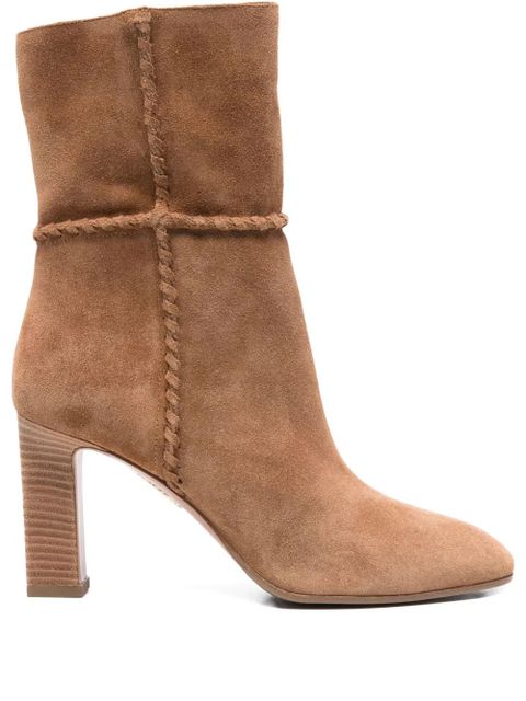 Aquazzura 85mm braided heeled boots - Brown - zdjęcie produktu nr 1