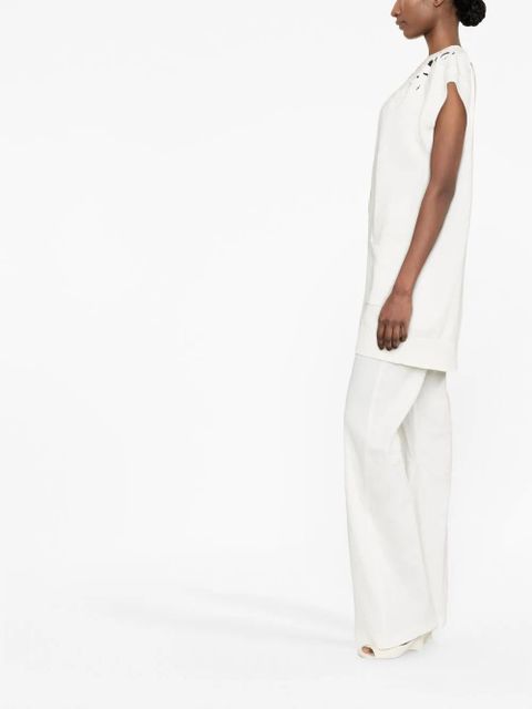 TWINSET crochet-trim cap-sleeve cardigan - White