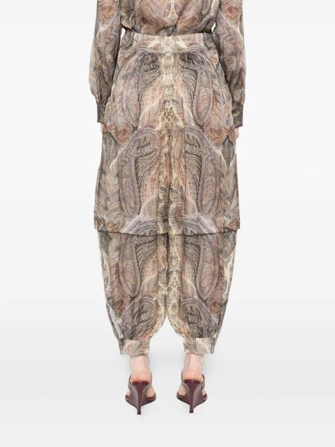 ZIMMERMANN paisley-print pleated trousers - Neutrals