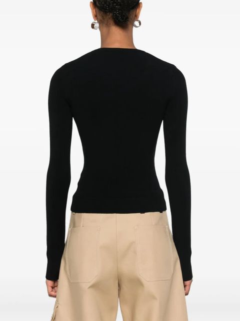 Marine Serre Crescent Moon-embroidered sweater - Black