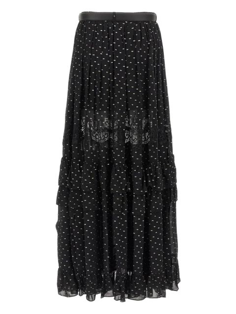 Self-Portrait chiffon lace maxi skirt - Black - zdjęcie produktu nr 2