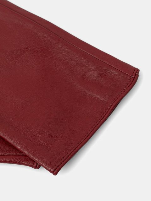 Answear.LAB rękawiczki skórzane damskie kolor bordowy - zdjęcie produktu nr 2