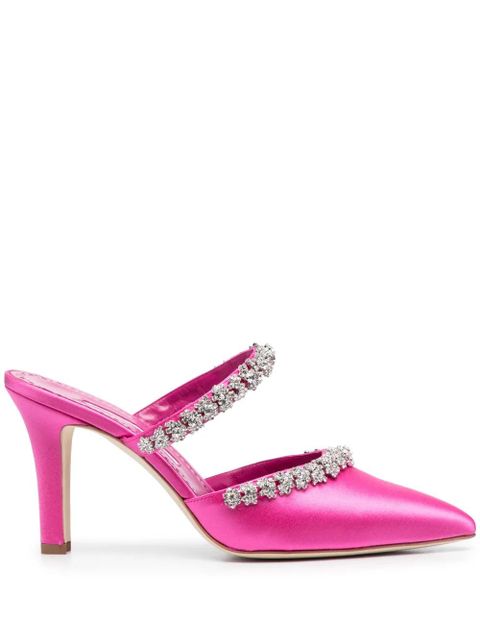 Manolo Blahnik Vedadamu 80mm crystal-embellished mules - Pink - zdjęcie produktu nr 1