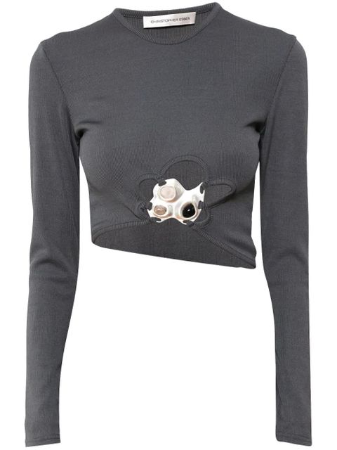 Christopher Esber Trio Stone cropped top - Grey - zdjęcie produktu nr 1