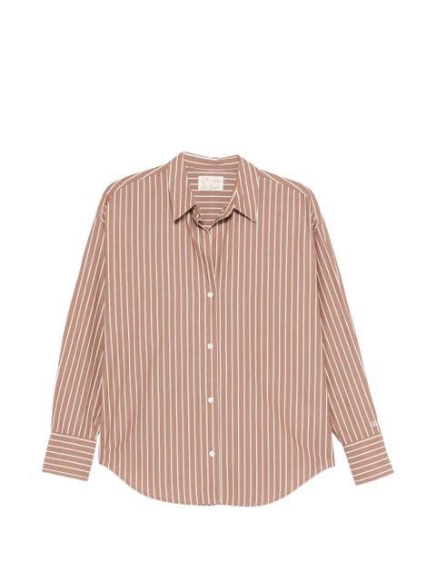 MC2 Saint Barth Cristal striped V-neck top - Brown - zdjęcie produktu nr 1