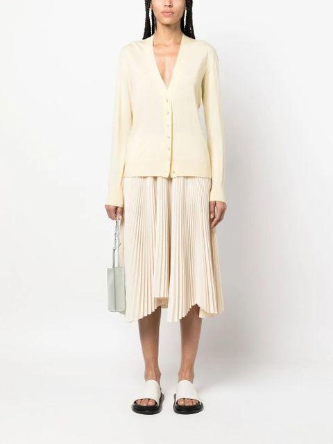 Jil Sander fine-knit V-neck cardigan - Yellow - zdjęcie produktu nr 2