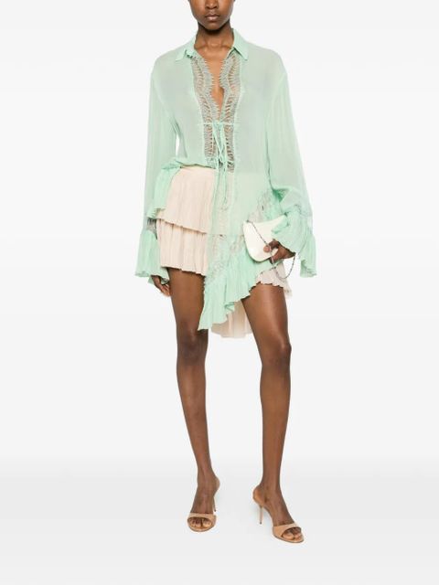 Blumarine lace ruffled blouse - Green - zdjęcie produktu nr 2