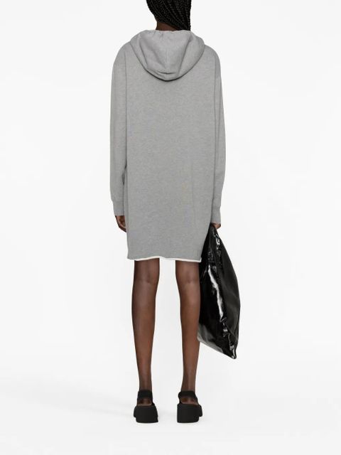 MM6 Maison Margiela logo-print cotton hoodie dress - Grey