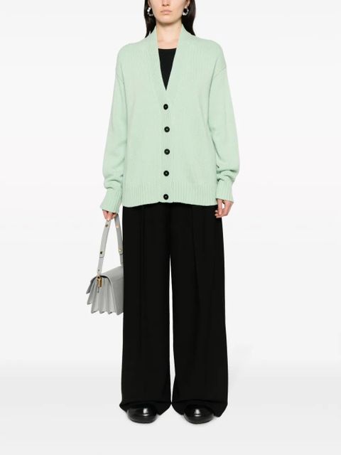 Jil Sander V-neck ribbed-knit cardigan - Green - zdjęcie produktu nr 2