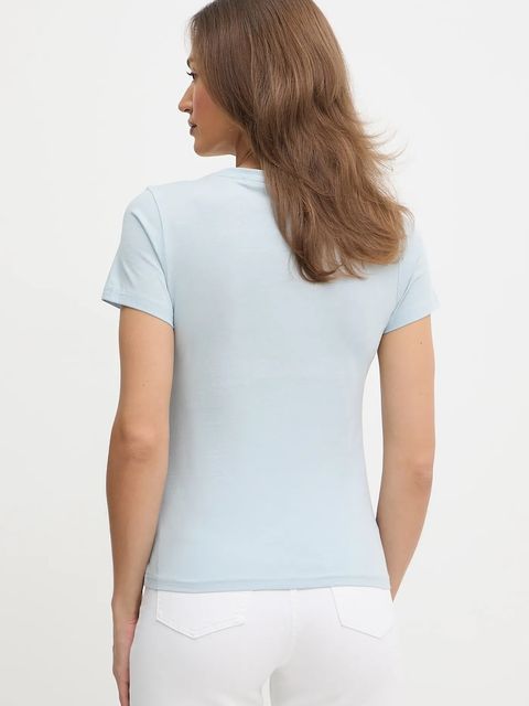Hugo Blue t-shirt bawełniany damski kolor niebieski 50513667