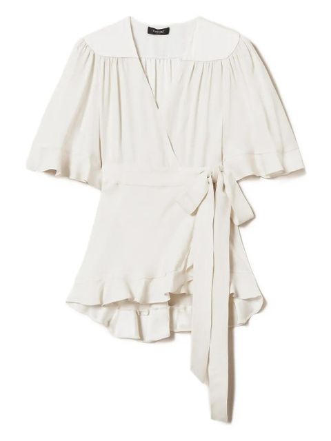 TWINSET ruffled wrap blouse - White - zdjęcie produktu nr 1