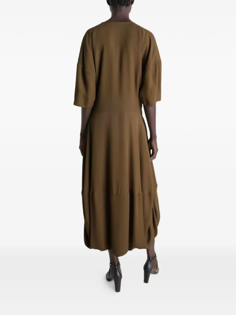 LEMAIRE balloon midi dress - Brown
