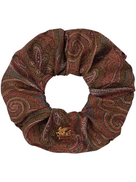 ETRO paisley-print silk scrunchie - Brown - zdjęcie produktu nr 1