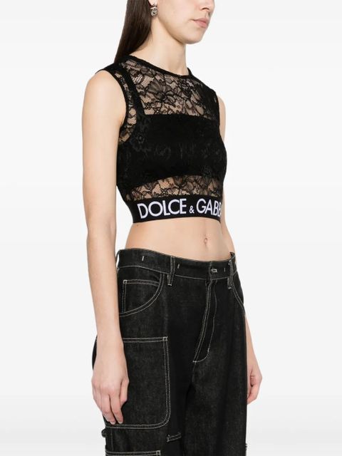 Dolce & Gabbana lace crop top - Black - zdjęcie produktu nr 2