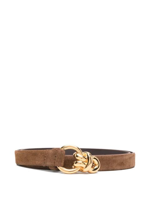 SANDRO knotted-buckle suede belt - Brown - zdjęcie produktu nr 1