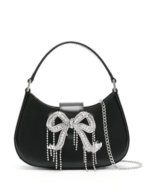 Self-Portrait bow-embellished shoulder bag - Black - zdjęcie produktu nr 1