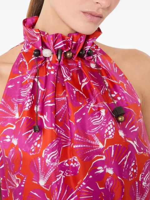 Max Mara floral-print twill silk maxi dress - Pink