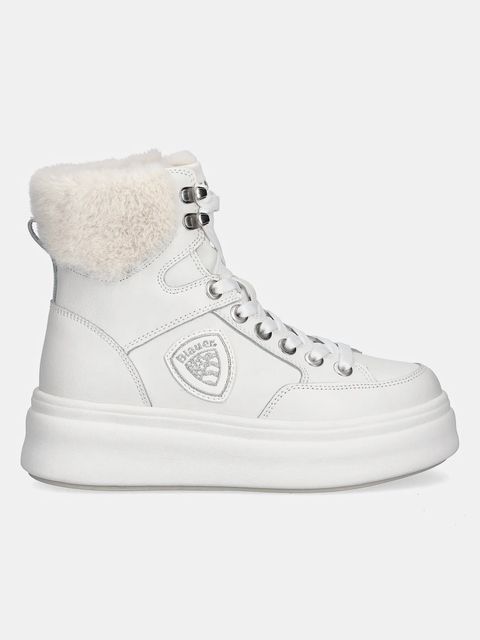 Blauer botki EMERY damskie kolor biały na platformie ocieplone F5EMERY01/LEA - zdjęcie produktu nr 2