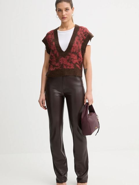 United Colors of Benetton kamizelka z domieszką moheru damski kolor brązowy 1VAAE403E - zdjęcie produktu nr 2