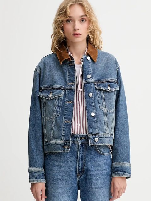 Marc O'Polo kurtka jeansowa kolor niebieski przejściowa 508910225011 - zdjęcie produktu nr 2